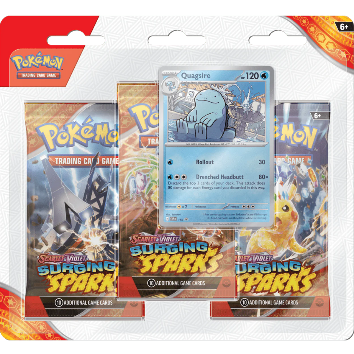 Pokemon TCG: Scarlet & Violet - Surging Sparks - 3 Booster Pack Blister (Quagsire)