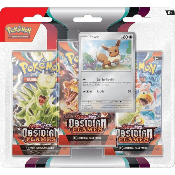 Pokemon TCG: Scarlet & Violet Obsidian Flames - 3-Pack Blister - Eevee